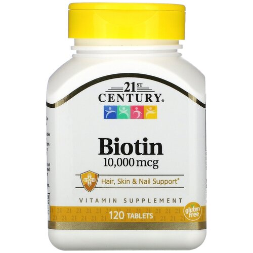 фото Таблетки 21st Century Biotin 10 000 мкг, 80 г, 80 мл, 120 шт.