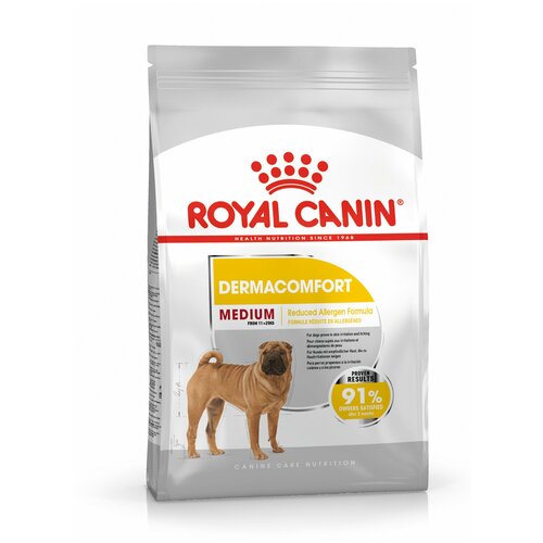 фото Корм сухой ROYAL CANIN MEDIUM DERMACOMFORT корм для собак средних пород склонных к кожным раздражениям и зуду 3 кг х 3 шт