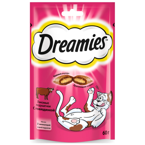 фото Лакомство для кошек  Dreamies Лакомство для кошек Dreamies подушечки, 600 г 10 уп. мясо