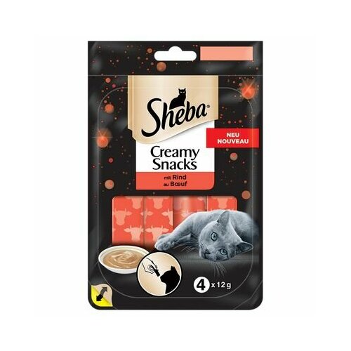 фото Крем-суп для котов Sheba Creamy snacks. Лакомство с говядиной. 48г.