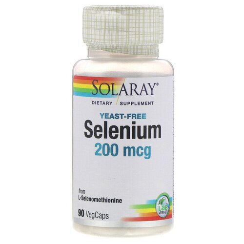 фото Капсулы Solaray Selenium (yeast-free), 70 г, 200 мкг, 90 шт.