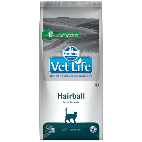 фото Сухой корм для кошек Farmina Vet Life Hairball, для вывода шерсти 2000 г