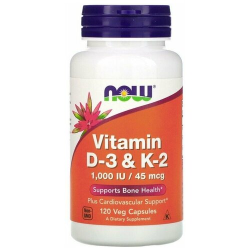 фото Now Foods Vitamin D-3 1000 IU Vitamin K-2 45 mcg 120 капсул