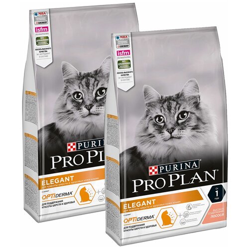 фото PRO PLAN CAT ELEGANT для взрослых кошек с чувствительной кожей с лососем (1,5 + 1,5 кг)