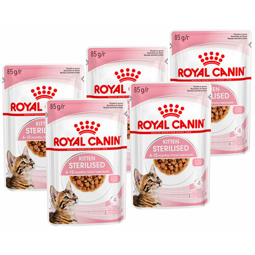 фото ROYAL CANIN KITTEN STERILISED для кастрированных и стерилизованных котят в соусе пауч 85 гр 85 гр х 5 шт