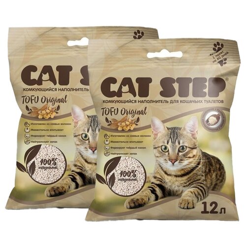 фото Комкующийся наполнитель Cat Step Tofu Original, 12л, 2 шт.