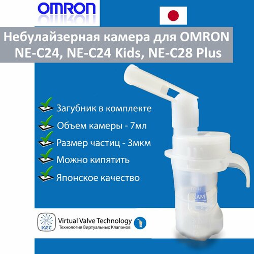 фото Небулайзерная камера для OMRON NE-C24, NE-С24 Kids, NE-C28 Plus с загубником