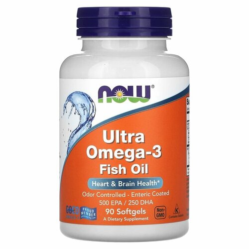 фото NOW Ultra Omega-3 500 EPA/250 DHA 90 рыбных капсул