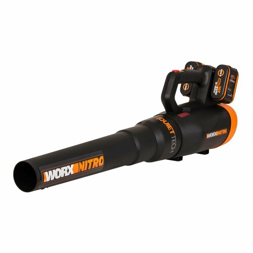 Аккумуляторная воздуходувка с бесщеточным мотором Worx Nitro QuietTech WG581E, 40В, 2 АКБ по 4 Ач + двойное ЗУ 2 x 2A фото