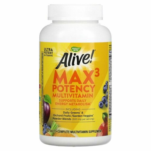 фото Nature's Way Alive! Max3 Potency (мультивитаминный комплекс без добавления железа) 180 таблеток