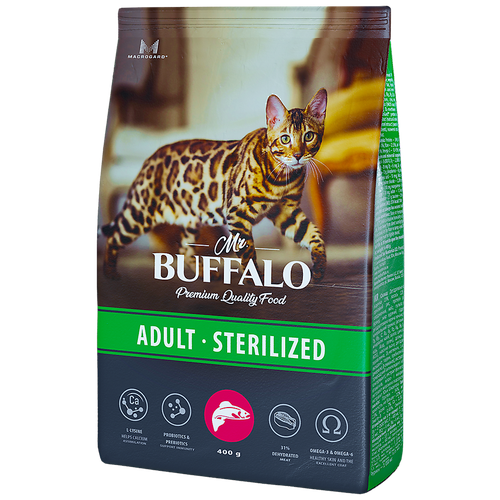 фото Сухой корм для кошек Mr.BUFFALO Sterilized с лососем 400 г