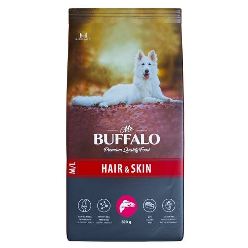 фото Сухой корм для собак Mr.BUFFALO Hair & Skin Care с лососем 1 уп. х 1 шт. х 800 г