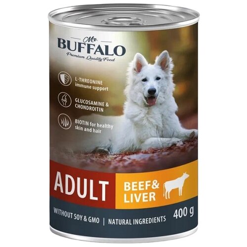 фото Влажный корм для собак Mr.BUFFALO Adult говядина и печень 1 уп. х 1 шт. х 400 г