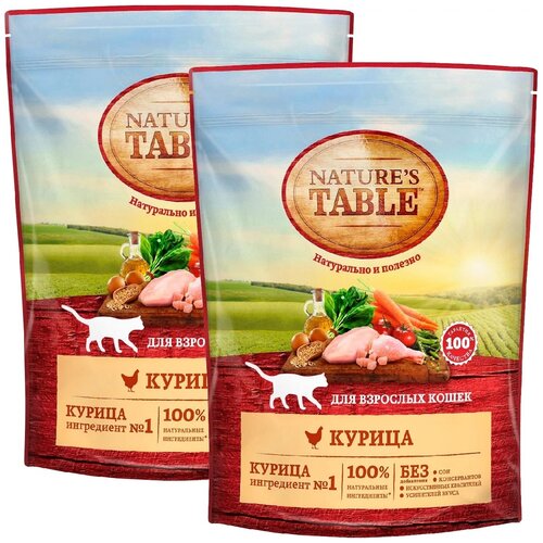 фото Сухой корм для кошек Nature's Table с курицей 2 шт. х 650 г