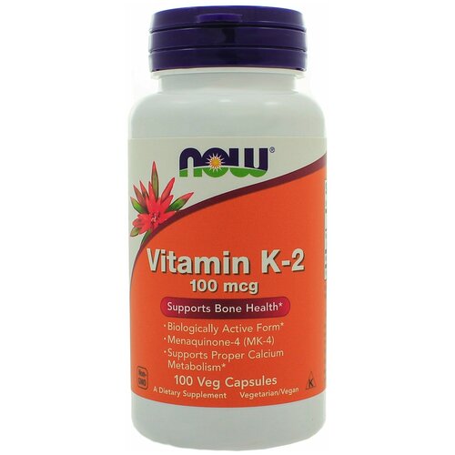 фото NOW Vitamin K-2 100 mcg, 100 капс.