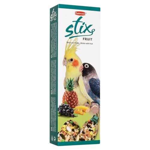 фото Лакомство для птиц Padovan Stix Fruit для средних попугаев фруктовые , 100 г