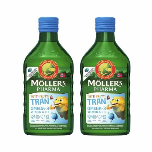 фото Омега-3 детский рыбий жир из печени трески MOLLERS TUTTI-FRUTTI 250 ml x 2 шт.