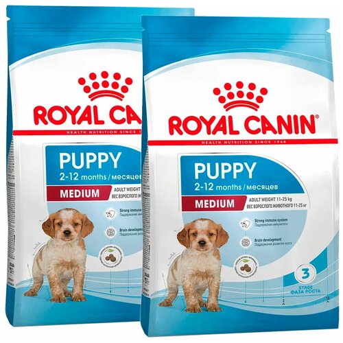 фото ROYAL CANIN MEDIUM PUPPY для щенков средних пород (14 + 14 кг)