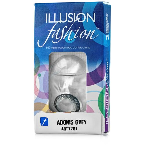 фото Контактные линзы ILLUSION Fashion Adonis, 2 шт., R 8,6, D 0, grey