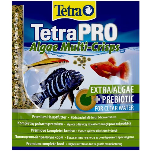 фото Tetra TetraPro Algae Multi-Crisps корм для всех видов рыб в чипсах, 12 г