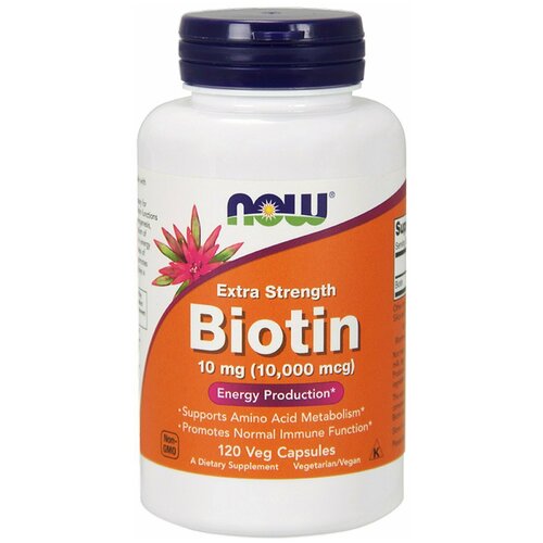 фото Biotin 10000 mcg 120 капсул Биотин NOW Foods