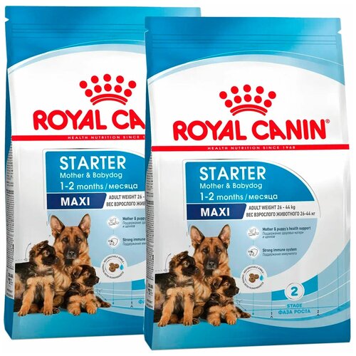 фото ROYAL CANIN MAXI STARTER для щенков крупных пород до 2 месяцев, беременных и кормящих сук (15 + 15 кг)