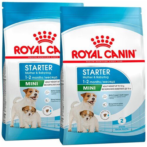 фото Сухой корм ROYAL CANIN MINI STARTER для щенков маленьких пород до 2 месяцев, беременных и кормящих сук (1 + 1 кг)