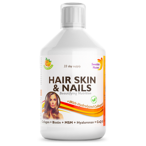 фото Комплекс витаминов для кожи, волос и ногтей Hair Skin & Nails SWEDISH NUTRA, 500 мл, 33 порции