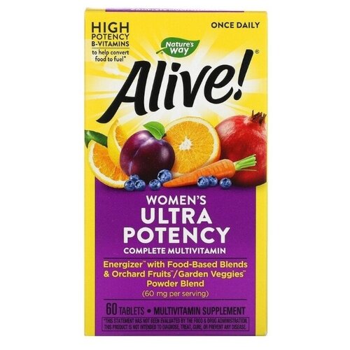 фото Таблетки Nature's Way Alive! Once Daily Women's Ultra Potency Multi-Vitamin, 230 г, 60 шт.