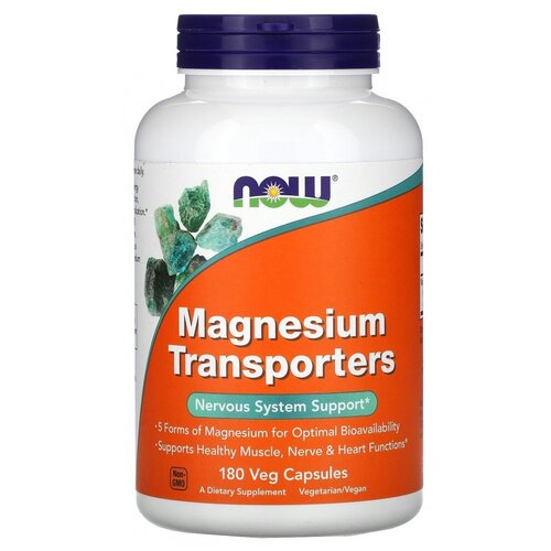 фото Капсулы NOW Magnesium Transporters, 200 г, 180 шт.