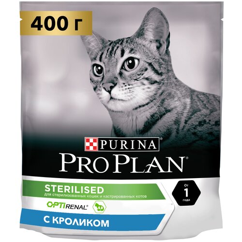 фото Сухой корм для кошек Pro Plan Sterilised для стерилизованных кошек с кроликом 400 г