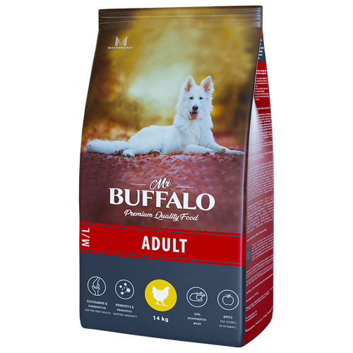 фото Сухой корм для собак Mr.BUFFALO Adult M/L с курицей 1 уп. х 1 шт. х 14000 г