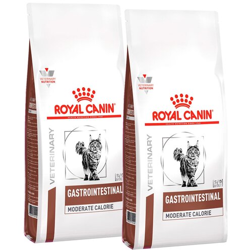 фото ROYAL CANIN GASTRO INTESTINAL MODERATE CALORIE GIM35 для взрослых кошек при заболеваниях ЖКТ с умеренным содержанием энергии (0,4 + 0,4 кг)