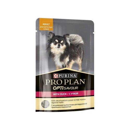 фото Влажный корм для собак Purina Pro Plan OptiSavour adult with duck, беззерновой, утка, 2 шт. х 85 г (для мелких и карликовых пород)