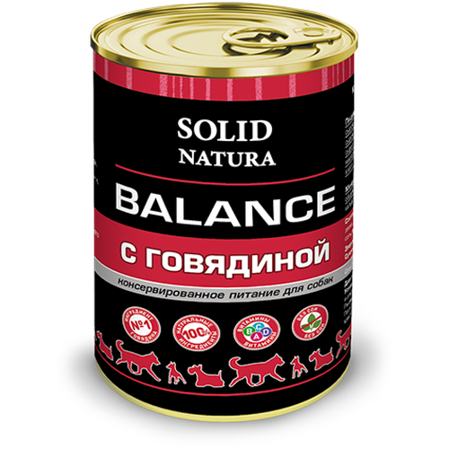 фото Влажный корм для собак Solid Natura Balance, говядина 1 уп. х 1 шт. х 340 г