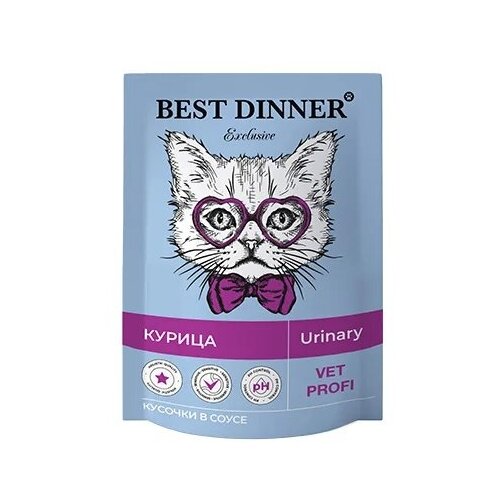 фото Паучи Best Dinner Exclusive Vet Profi Urinary кусочки в соусе с Курицей 85 гр x 24 шт