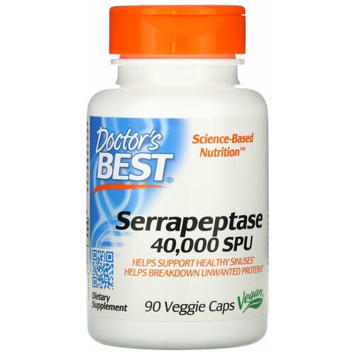 фото Капсулы Doctor's Best Serrapeptase 40 000 SPU вег., 120 г, 90 шт.