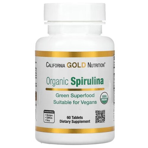 фото California Gold Nutrition Organic Spirulina таб., 500 мг, 50 г, 60 шт.