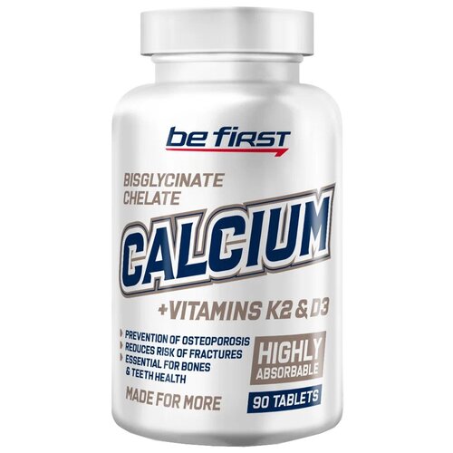 фото Таблетки Be First Calcium + Vitamins K2 & D3, 100 г, 90 шт.