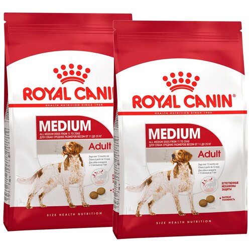 фото Сухой корм ROYAL CANIN MEDIUM ADULT для взрослых собак средних пород (15 + 15 кг)