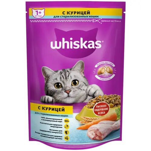 фото Сухой корм для стерилизованных кошек Whiskas с курицей 350 г (паштет)