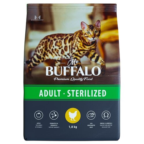 фото Сухой корм для кошек Mr.BUFFALO Sterilized с курицей 1800 г