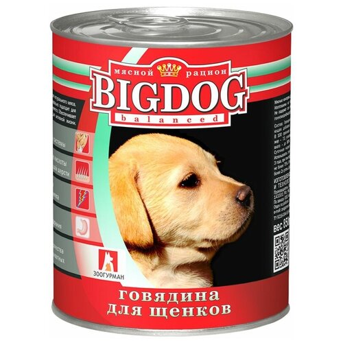 фото Влажный корм для щенков Зоогурман Big Dog, говядина 1 уп. х 1 шт. х 850 г (для средних и крупных пород)