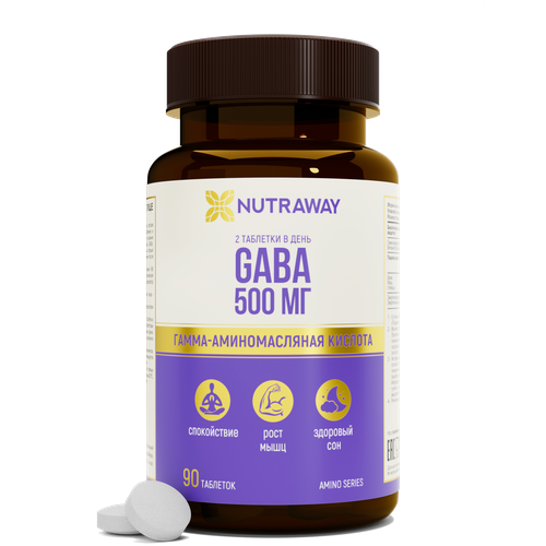 фото Биологически активная добавка к пище GABA /габа 500mg NUTRAWAY 90 таблеток