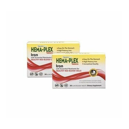 фото Natures Plus Железо Hema Plex 2 коробки по 30 таблеток