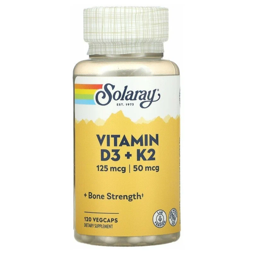 фото Капсулы Solaray Vitamin D3 + K2, 130 г, 120 шт.