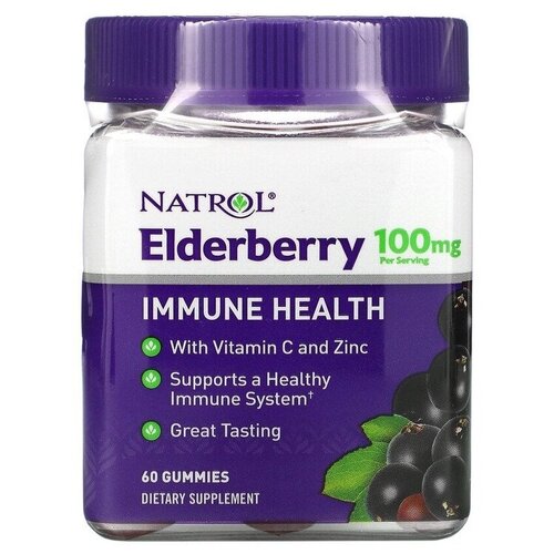 фото Natrol Elderberry 100 mg 60 gummies/ «Бузина 100 мг», 60 мармеладок