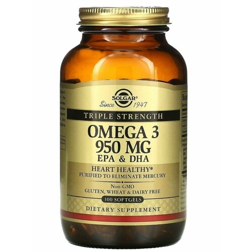 фото Тройная Омега-3 950 мг (Triple Strength Omega 3 950mg EPA & DHA)100 капс/Срок годности до 03/2027