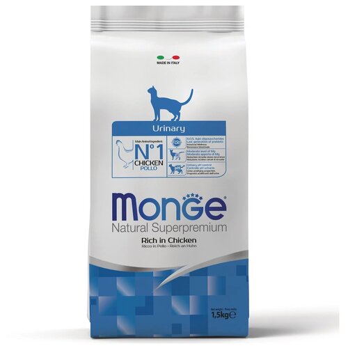 фото MONGE SUPERPREMIUM CAT URINARY профилактика мочекаменной болезни 1,5 кг