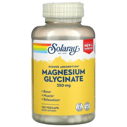 фото Solaray Magnesium Glycinate (Глицинат магния с высокой усвояемостью) 350 мг 120 капсул